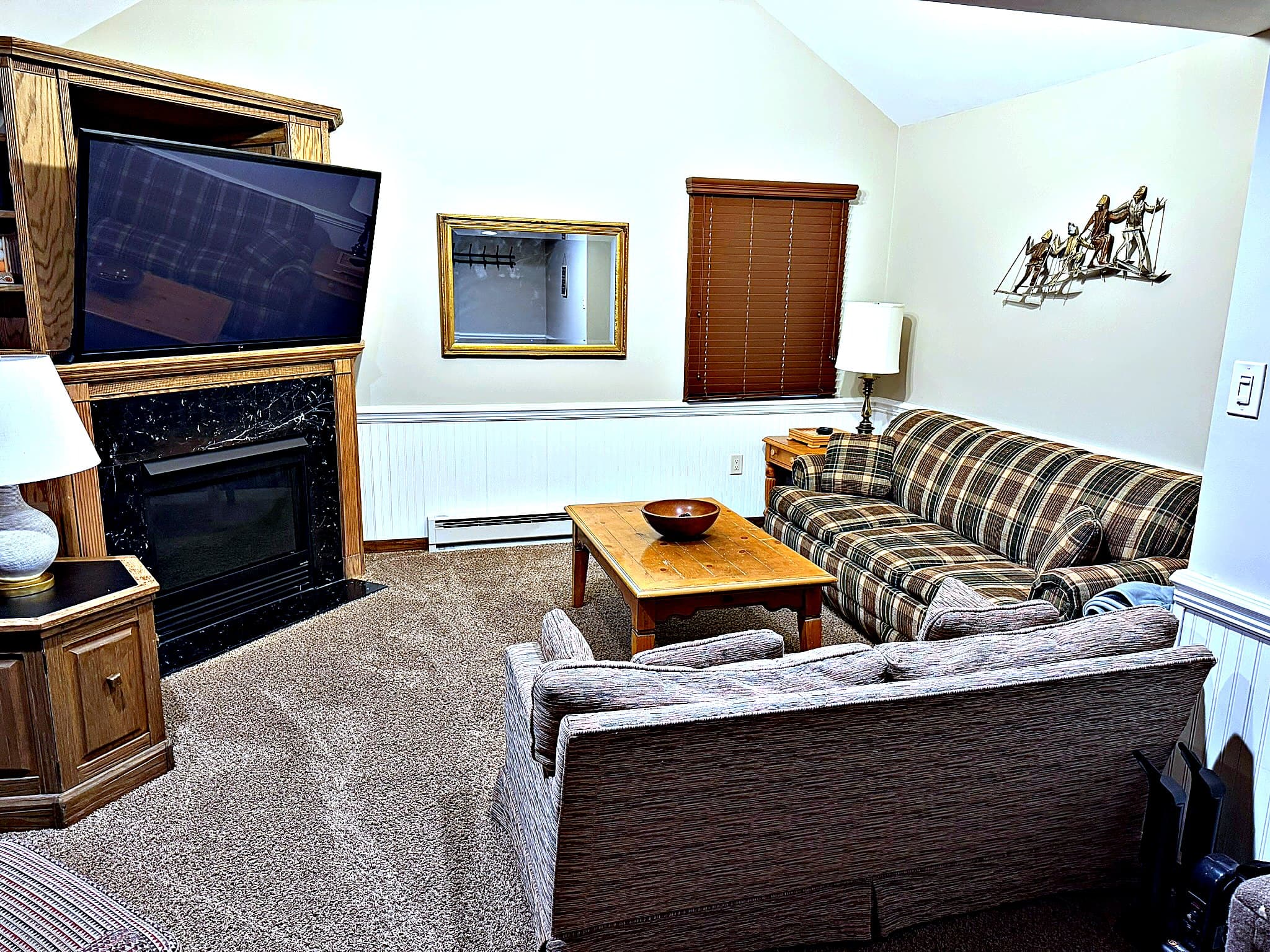 Living area with big-screen TV